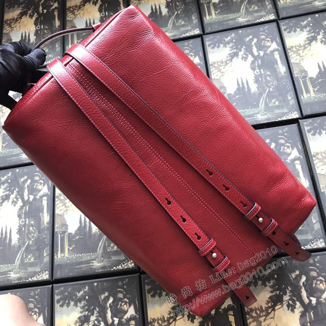 Gucci包 古馳新款手袋 Gucci牛皮旅行袋 Gucci手提肩背包 587866紅皮  gdj1057